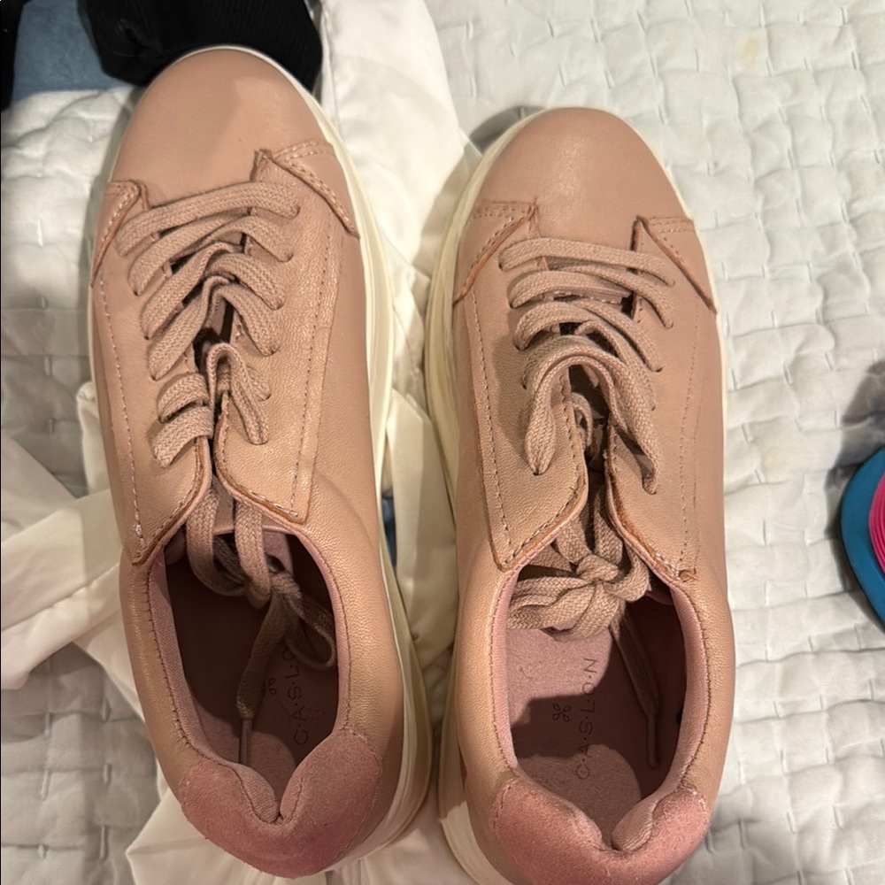 Caslon Pink Suede Sneakers with Cream Soles